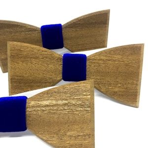 New Wooden Bow tie True Navy (Sapeli)